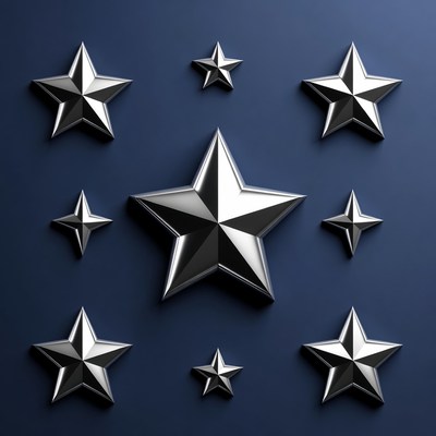 Silver stars on dark background