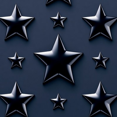 Black decorative stars on dark background