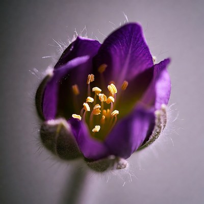 Close up view of purple flower bloom