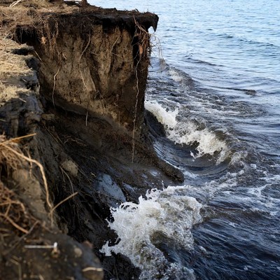 Erosion at the water's edge
