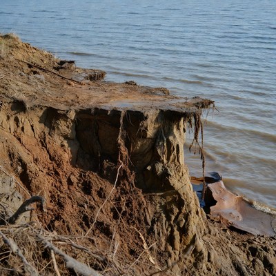 Erosion at the water's edge