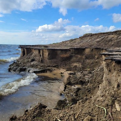 Coastal erosion at riverbank