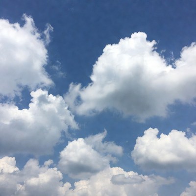 Clouds in the clear blue sky