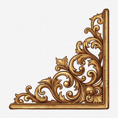 Ornate gold corner design with leaves
