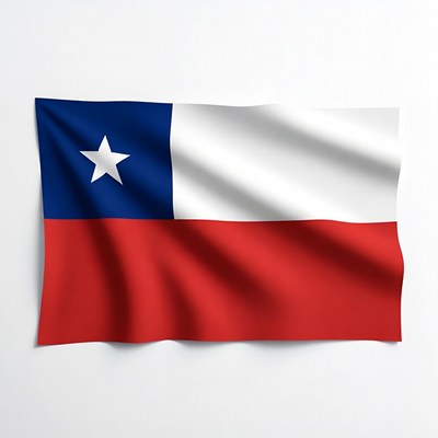 Chilean flag waving gently in wind