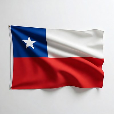 Chilean flag waving in the wind