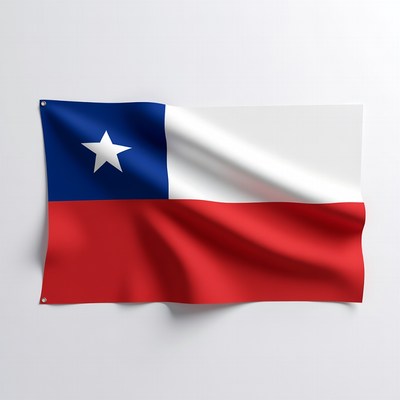 Chile flag hanging on wall