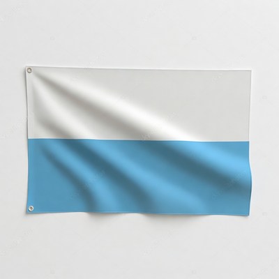 Flag with blue and white stripes