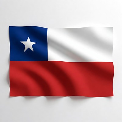Chile flag waving in natural light