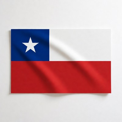 Chilean flag waving in sunlight