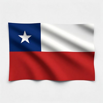 Chile flag waving in the wind
