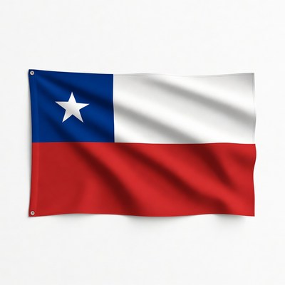 Chile flag waving in the wind