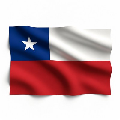 Chilean flag waving in the wind