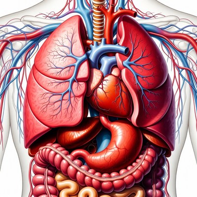 Detailed view of human organs and systems