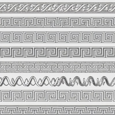 Patterns of greek design in black and white