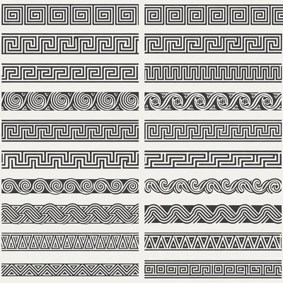 Decorative patterns in black and white