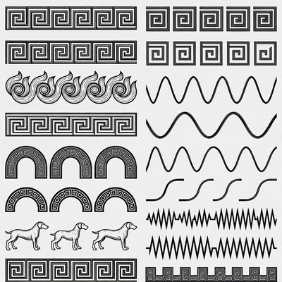 Black and white pattern collection for design