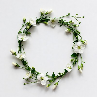 White flowers arranged in a circle