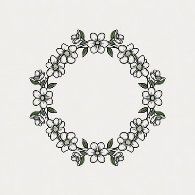 Floral design with circular pattern