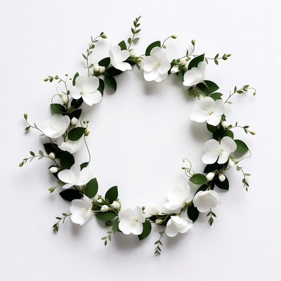 White flower wreath decoration idea