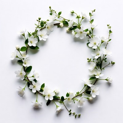 White floral arrangement on white background