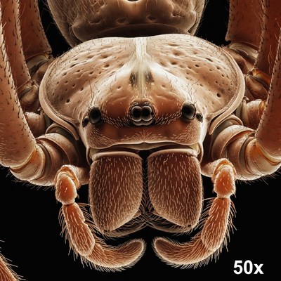 Close-up of an insect at 50x magnification