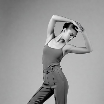 Model poses in studio