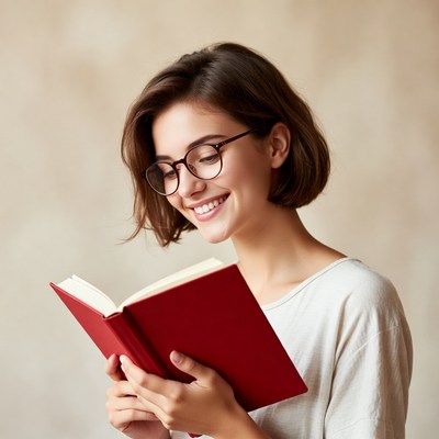 Reading a book indoors