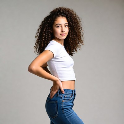 Young model posing in studio