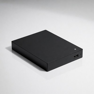 External storage device on white background