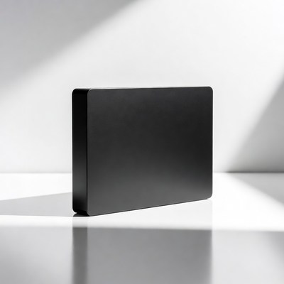 Black rectangular object on a surface