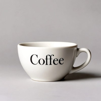 Cup holding coffee on plain background