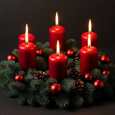 Festive candle display for celebration