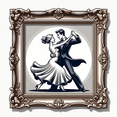 Couple dancing in vintage style