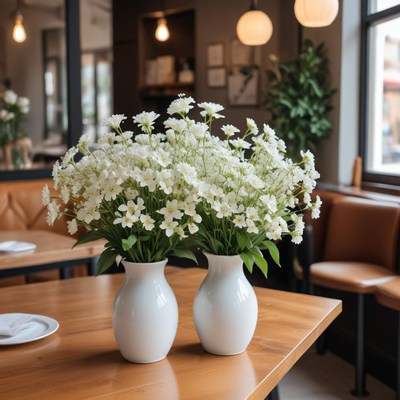 Flowers in a cafe setting