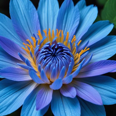 Blue water lily in bloom