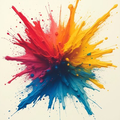 Color splash on white background