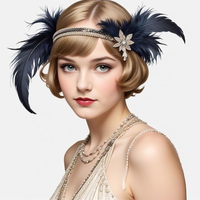 1920s party look with feathers