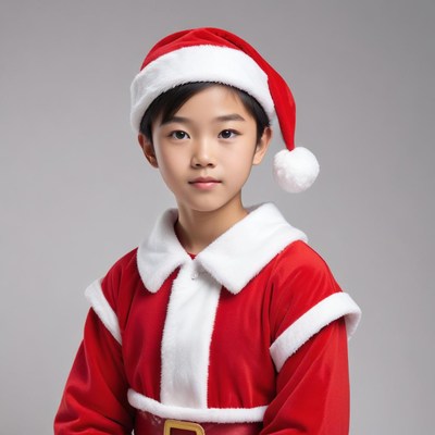 Child in santa costume ready for celebration