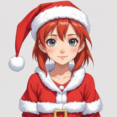 Girl in santa outfit with hat