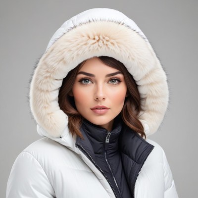 Winter fashion with fur-lined hood