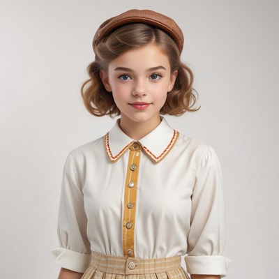 Young girl in vintage fashion style