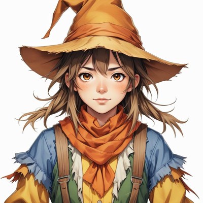 Young person in a straw hat outdoors