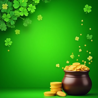 Gold coins spill from pot