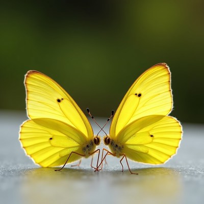 Butterflies resting on a surface