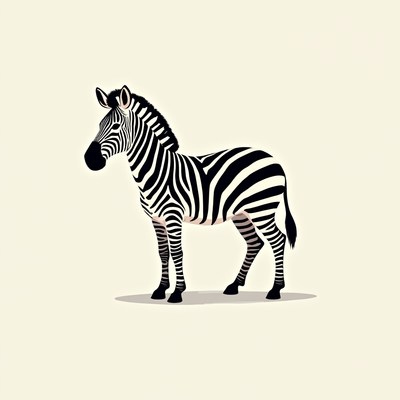 Zebra standing on plain background