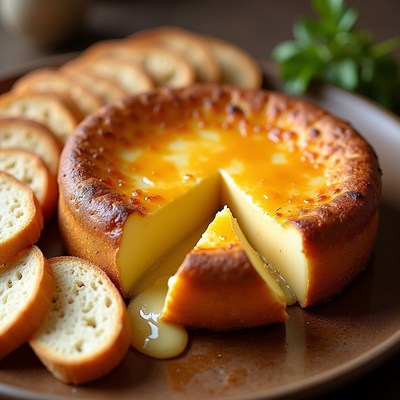 Melty cheese with bread slices