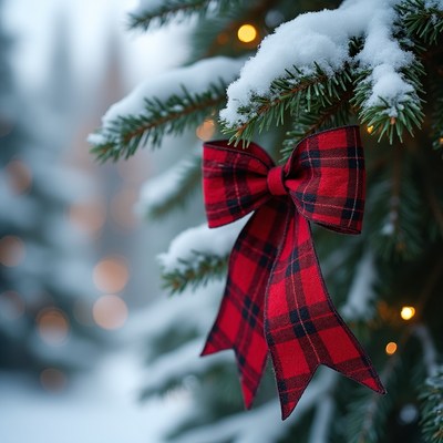 Christmas tree decoration in winter scene