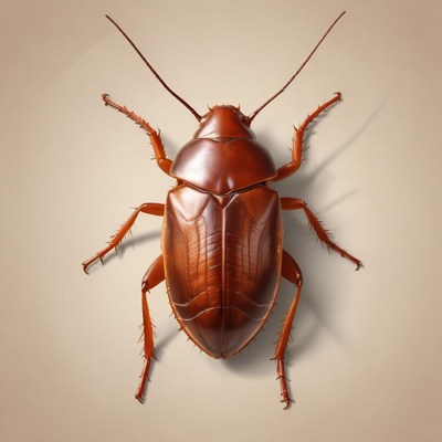 Cockroach on a plain background