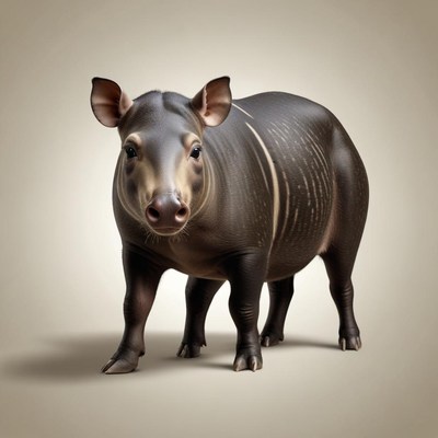 Tapir standing on plain background